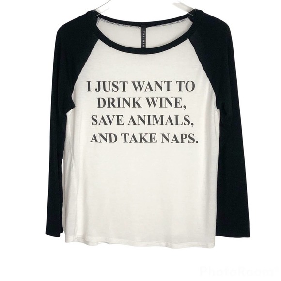 Triumph Tops - Triumph Wine Animals Naps Graphic Baseball Style Tee